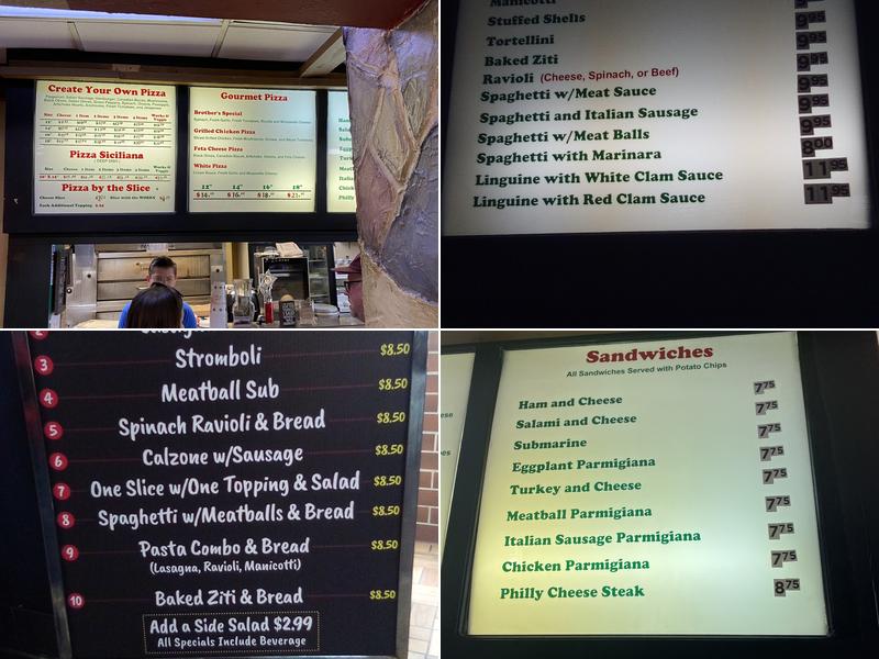 Brother's Pizza & Pasta Menu