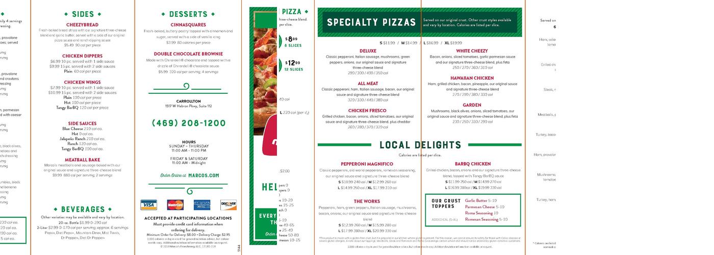 Marco's Pizza Menu