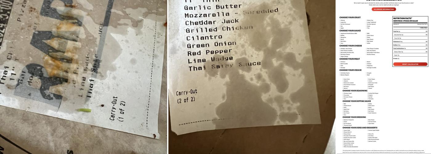 Rapid Fired Pizza Menu