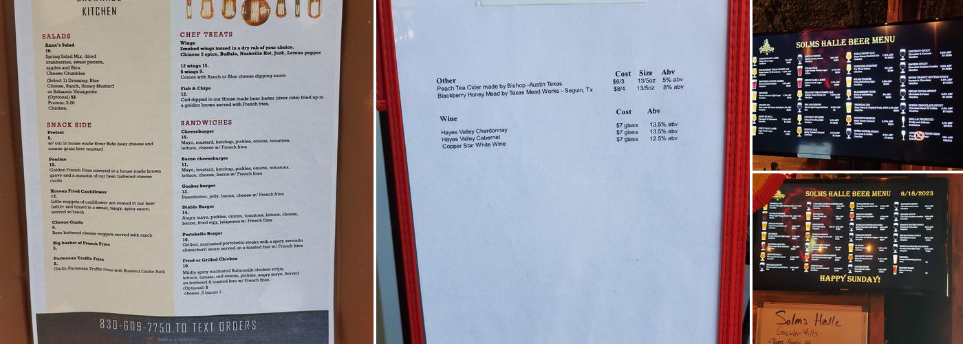 Guadalupe Brewing Company & Pizza Kitchen Menu