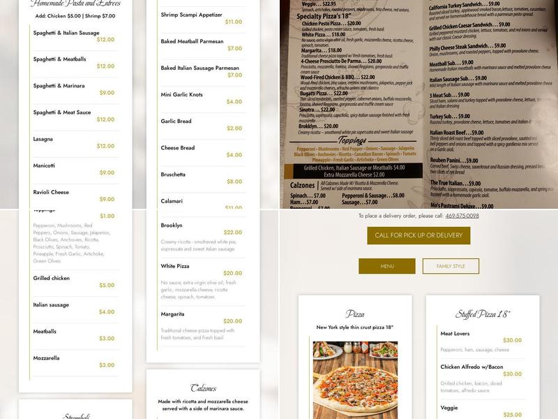 Mo's Italia Express Menu