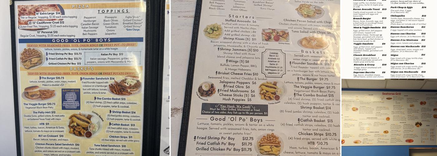 Seahorse Grill Menu