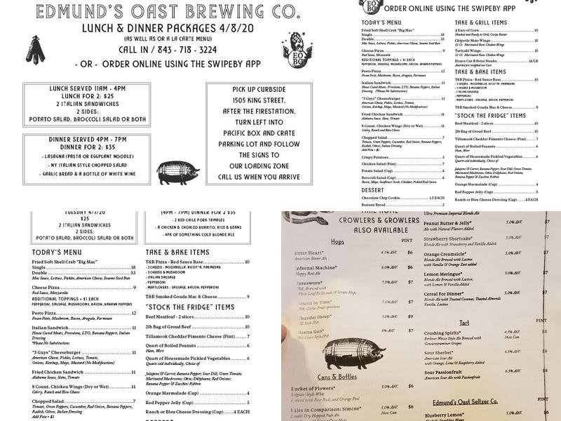 Edmund's Oast Brewing Co. Menu