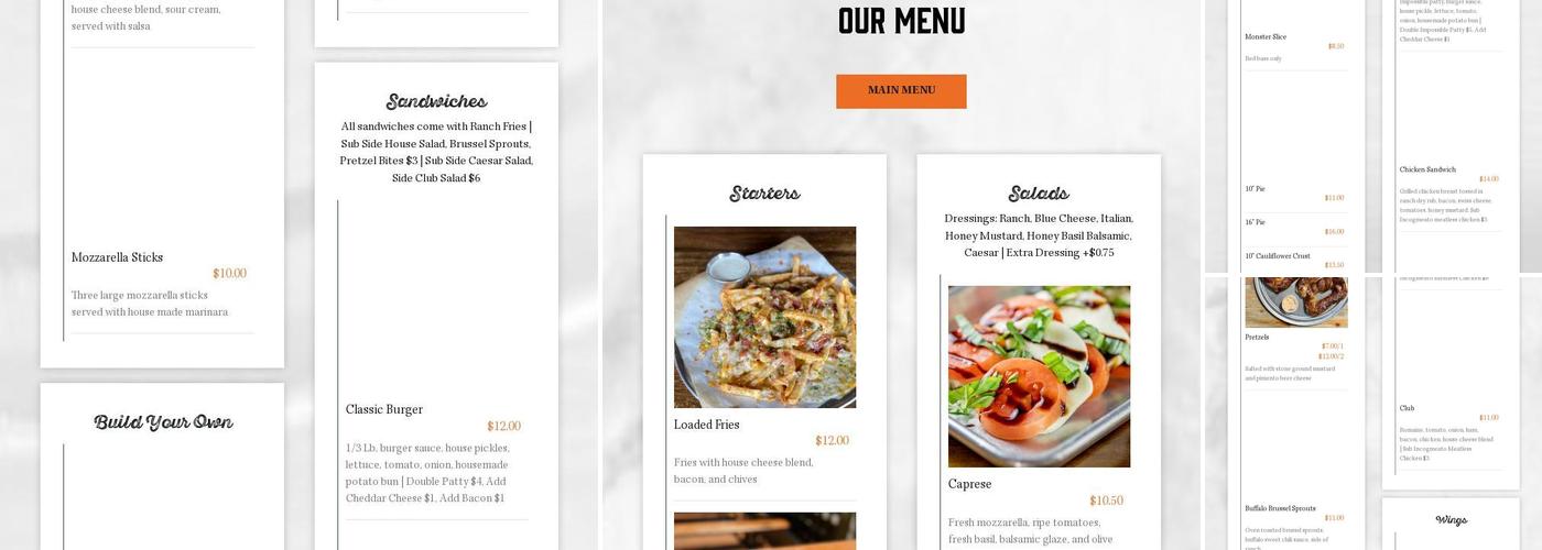 Frothy Beard Brewing Company Menu