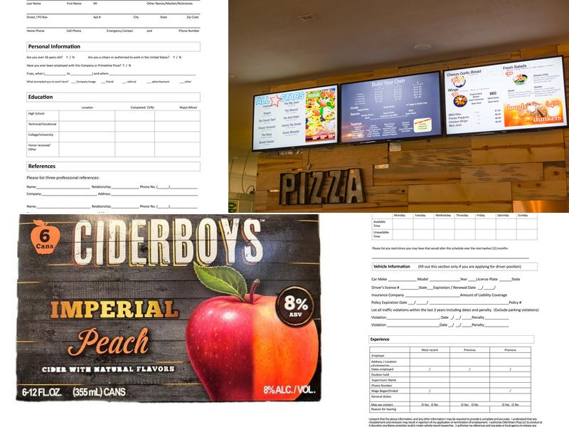 Odd Moe's Pizza Menu