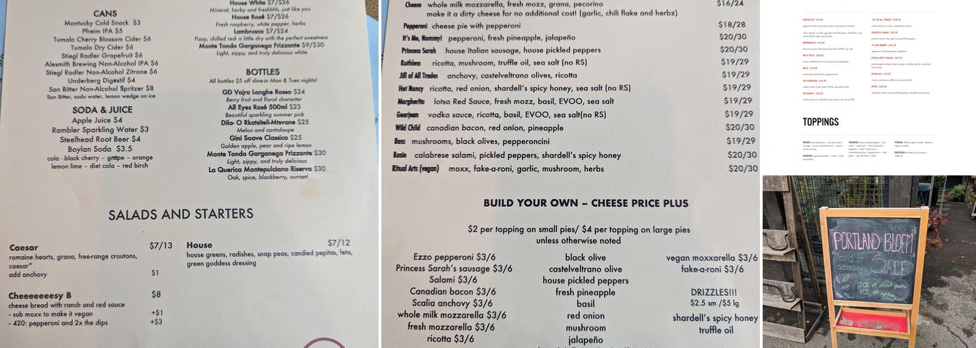 Red Sauce Pizza Menu