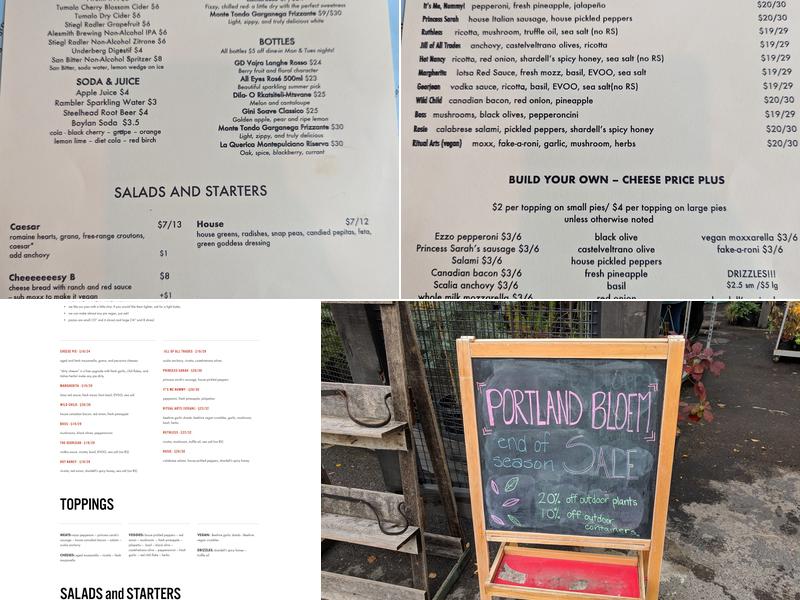 Red Sauce Pizza Menu