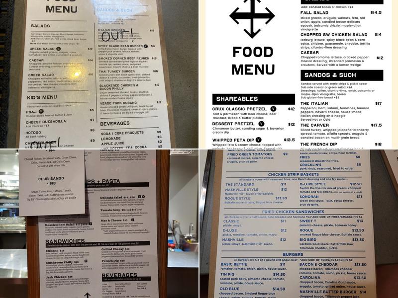 Crux Fermentation Project Menu