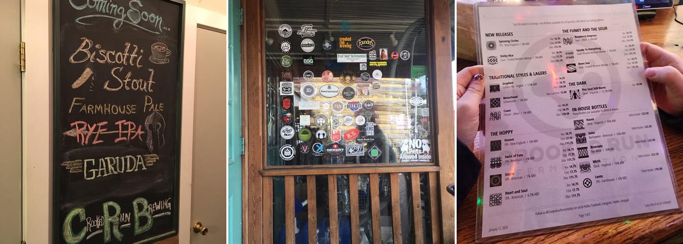 Crooked Run Fermentation Menu