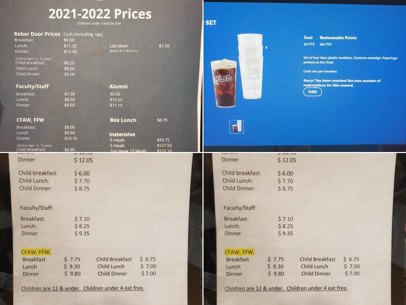 Reber-Thomas Dining Center Menu