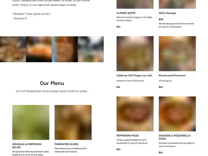 Random Row Brewing Co. Menu