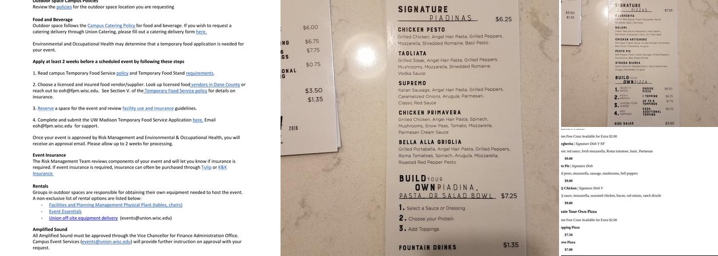 Strada Menu