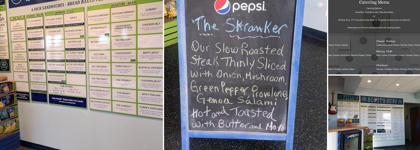 Scott's Subs Menu