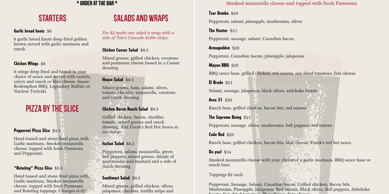 Doomsday Brewing Safe House Menu