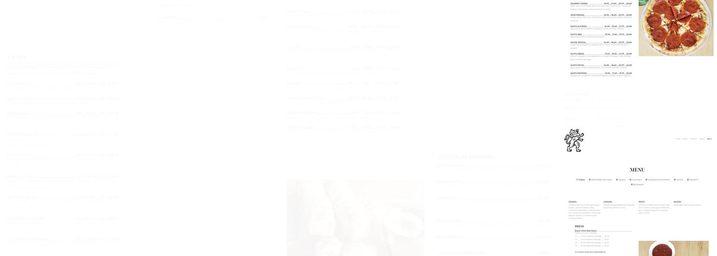Briatore Pizza Menu