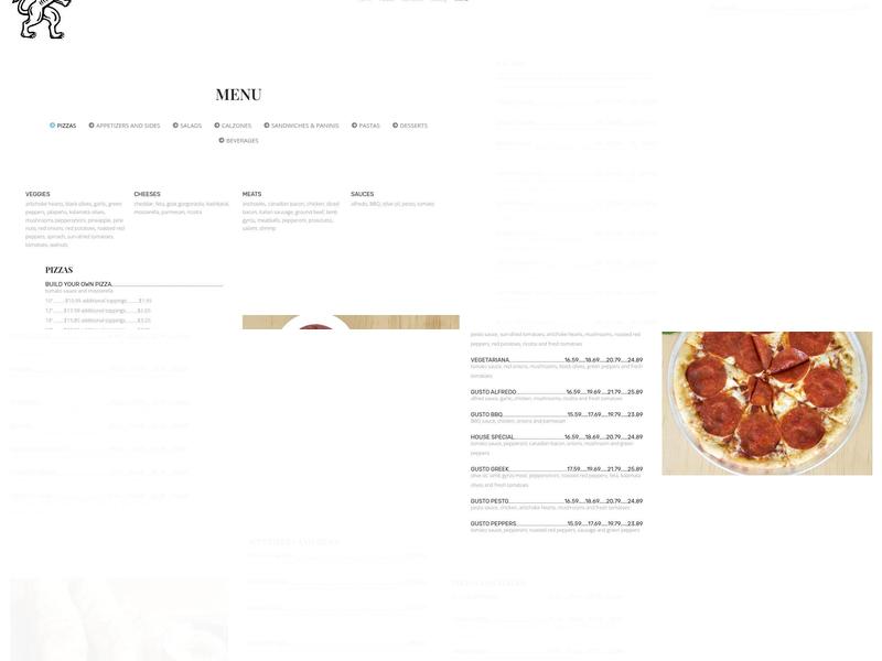 Briatore Pizza Menu