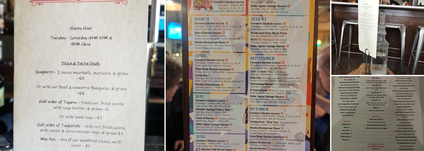 Burien Pizzeria Menu
