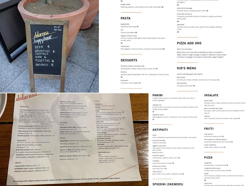 Delarosa Downtown Menu