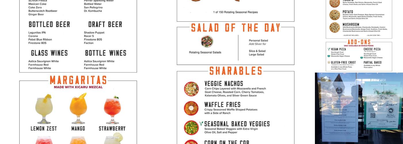 SLIVER Pizzeria Menu