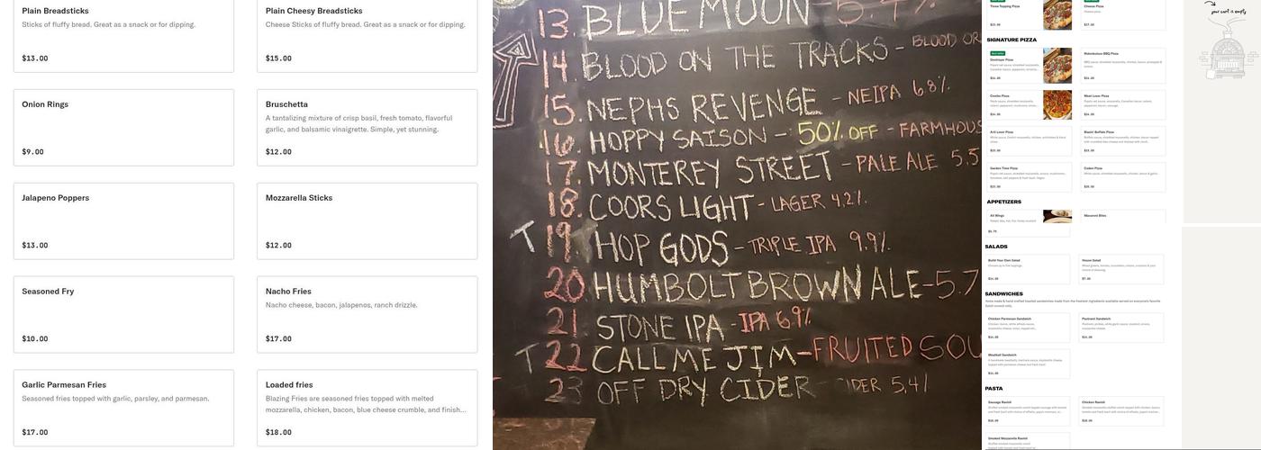 CAPs Pizza and Tap House Menu