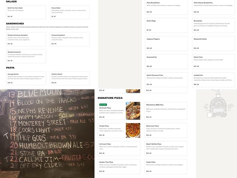 CAPs Pizza and Tap House Menu