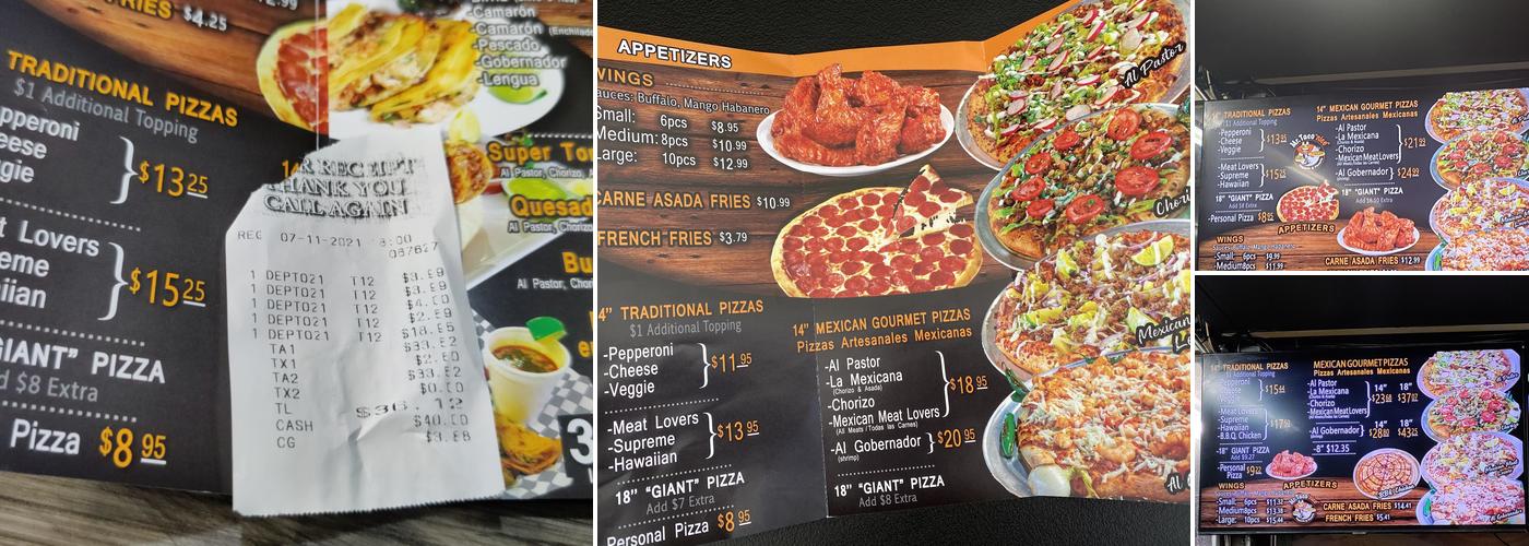 Mr. Taco Nice ( taqueria & pizzeria ) Menu