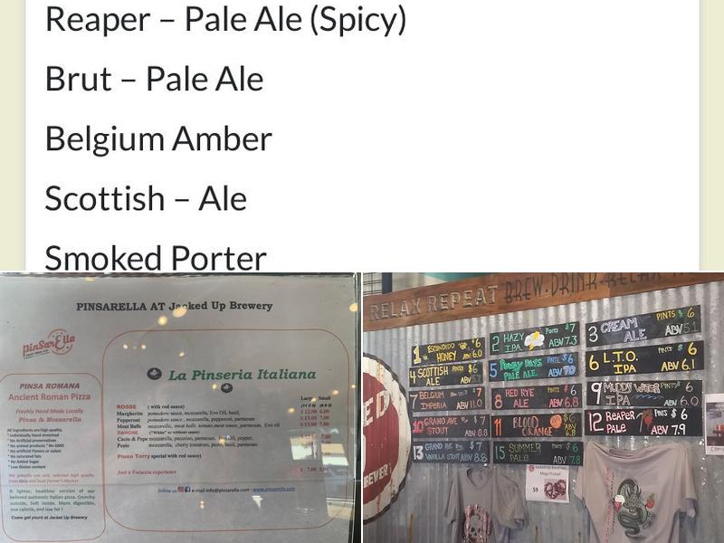 Jacked Up Brewery Menu
