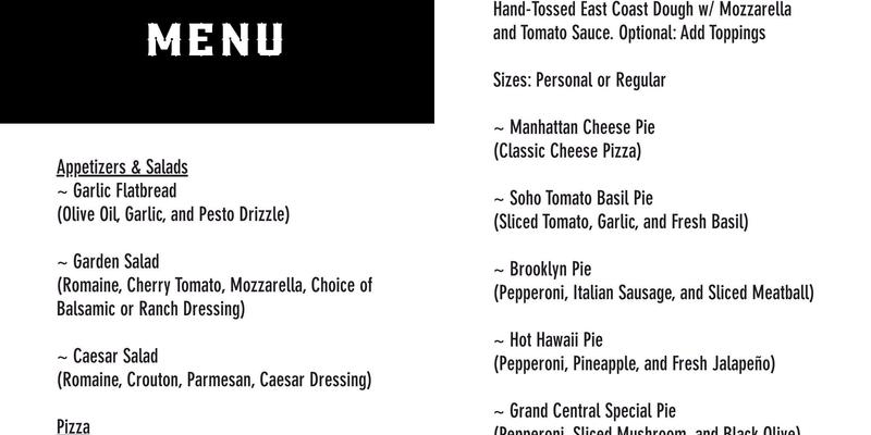 14 Cannons Menu