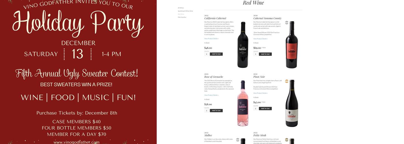 Vino Godfather Winery Menu