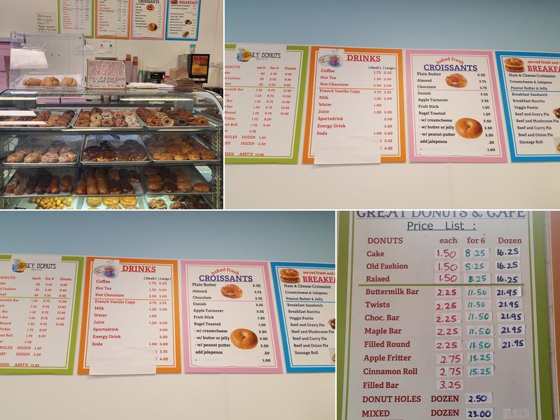 Daily Donuts Menu