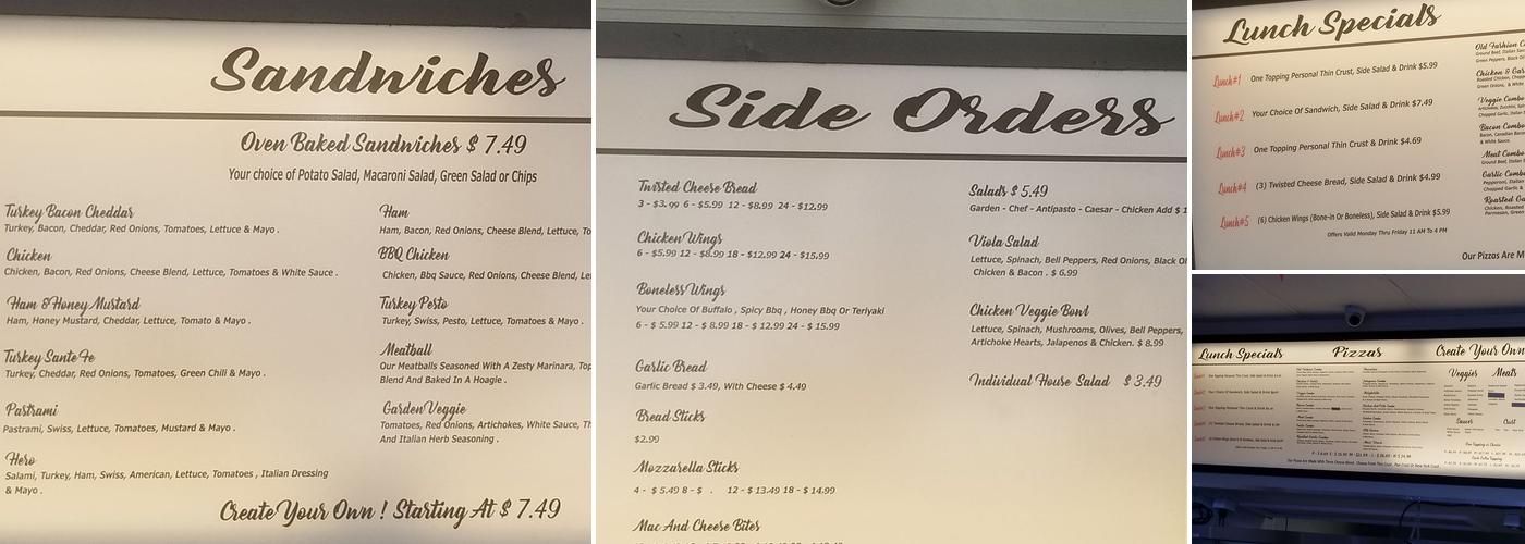 Pasco's Pizza Apple Valley Menu