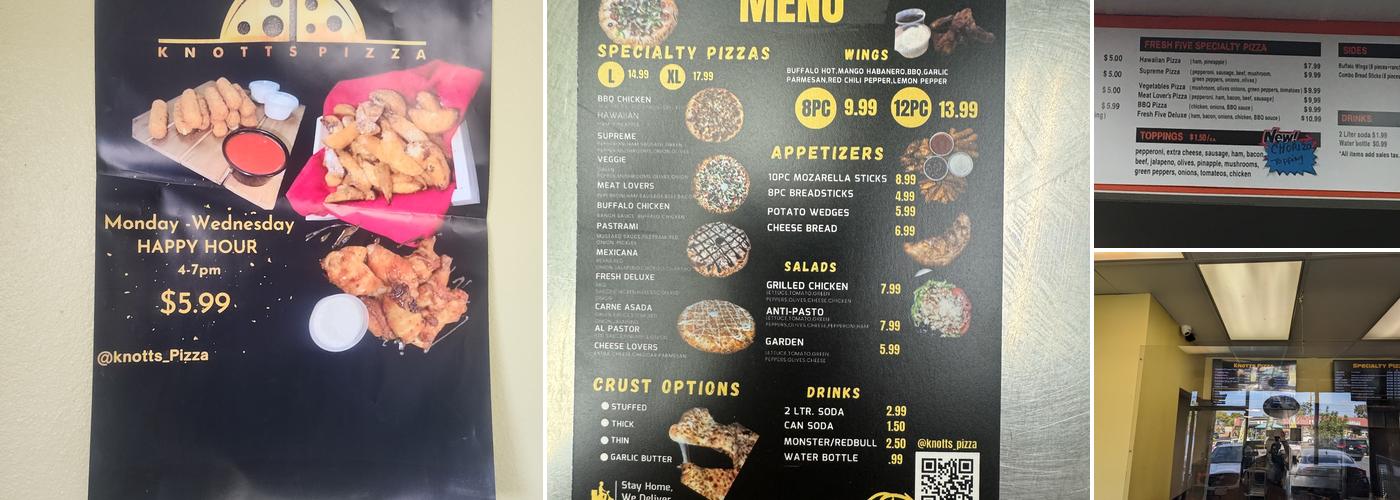 Knotts Pizza Menu