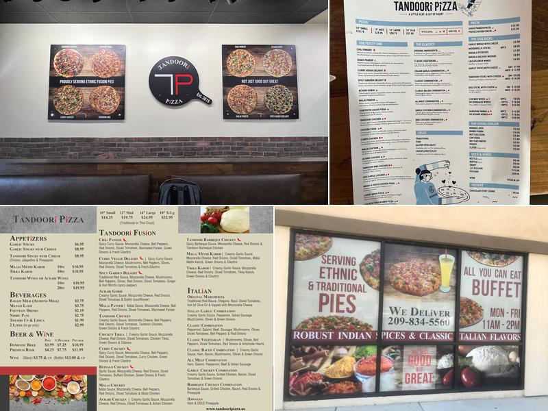 Tandoori Pizza Menu