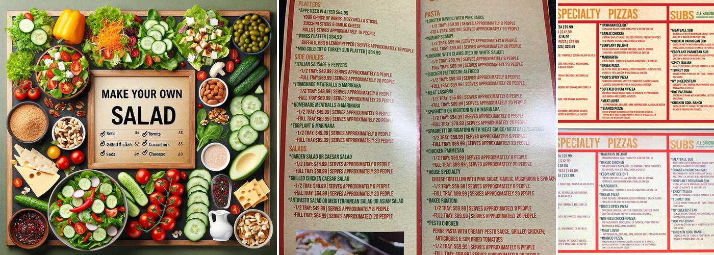 Aroma Pizza and Pasta Menu