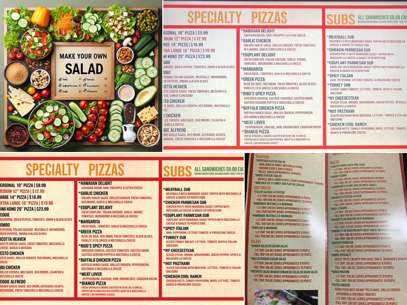 Aroma Pizza and Pasta Menu