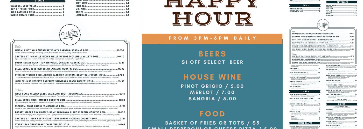 New Glory Eatery & Taproom Menu