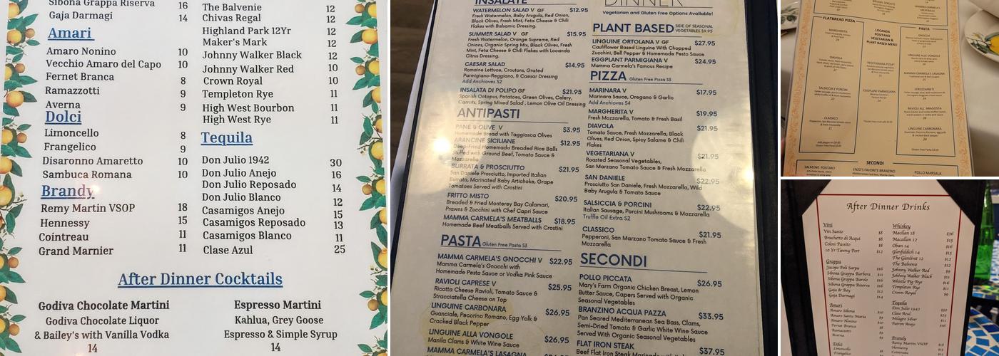 Locanda Positano Menu