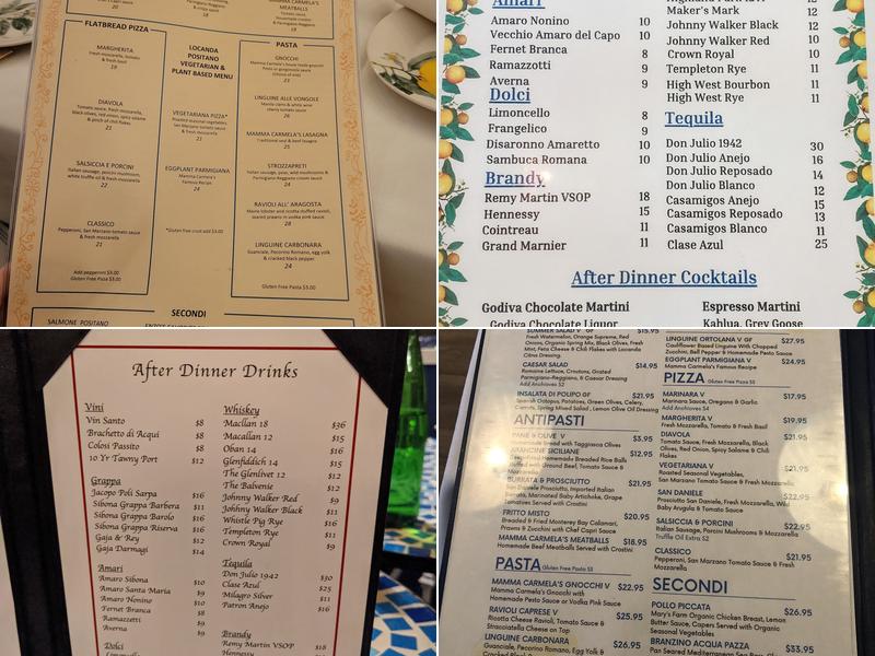 Locanda Positano Menu