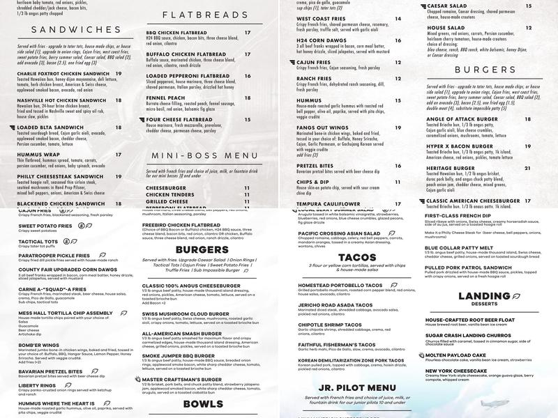 Hangar 24 Menu