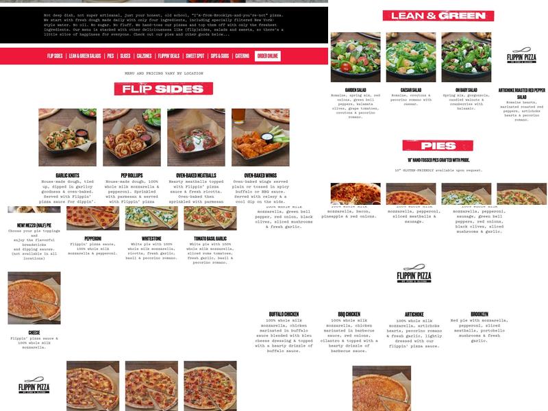 Flippin Pizza Scripps Ranch Menu