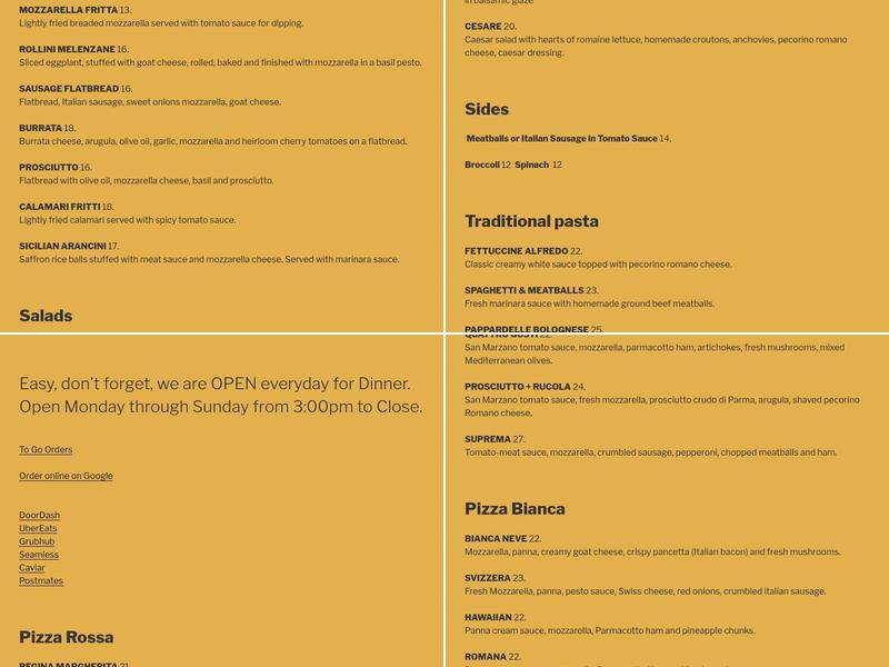 Bucatini PALM DESERT Menu