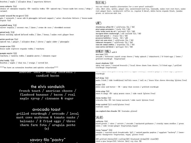Stones Throw Hotel and Restaurant Menu