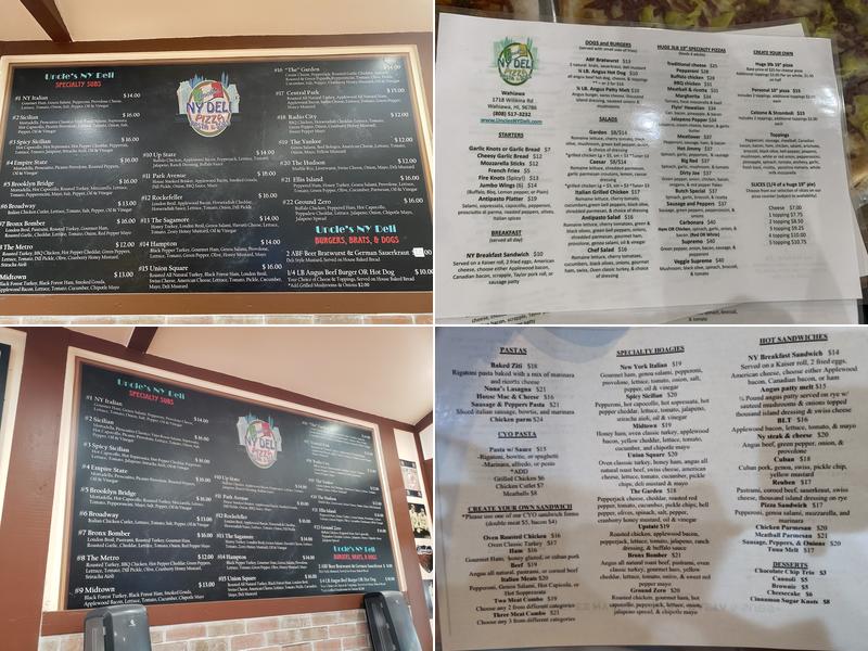 Uncle's NY Deli, Pizza, Pasta & Subs Menu