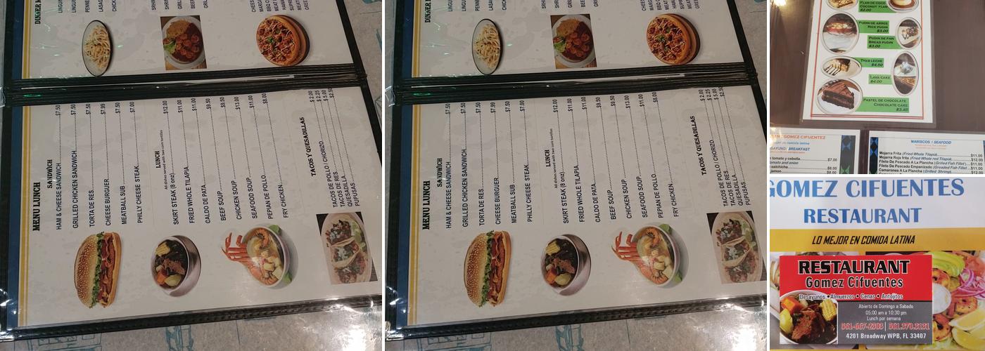 Jacintos Kitchen Menu