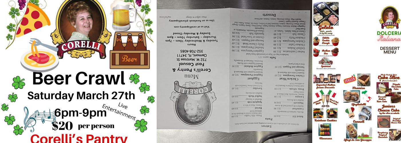 Corelli’s Pantry Menu