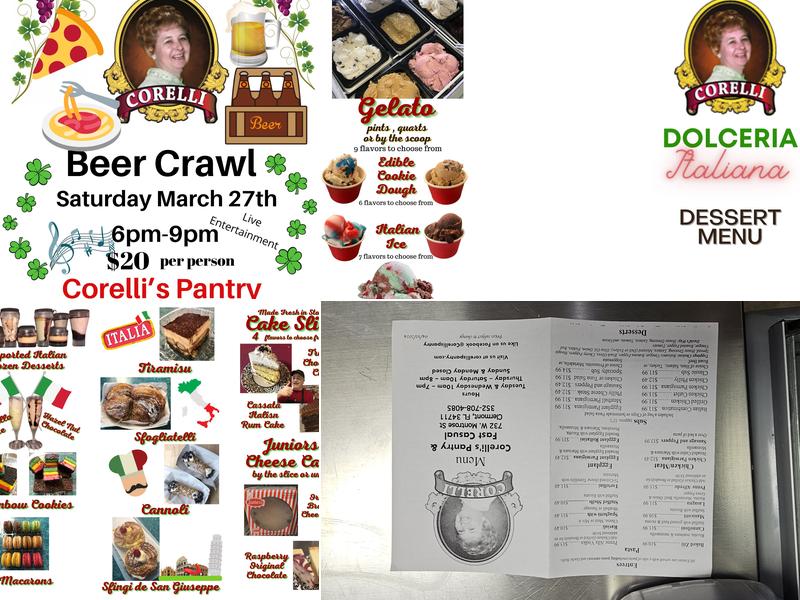 Corelli’s Pantry Menu