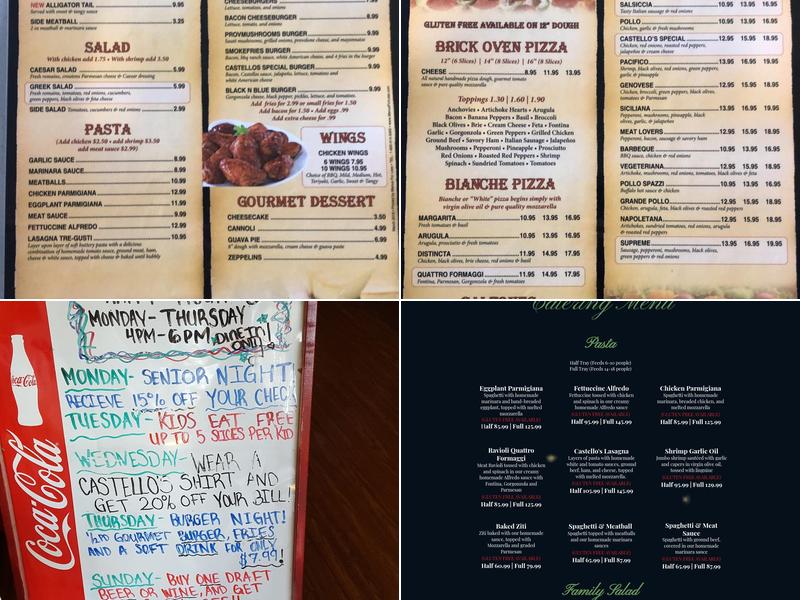 Castello's Pizza Gourmet Kitchen | Clermont Menu