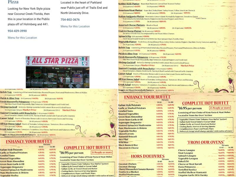 All Star Pizza - Parkland (West) Menu