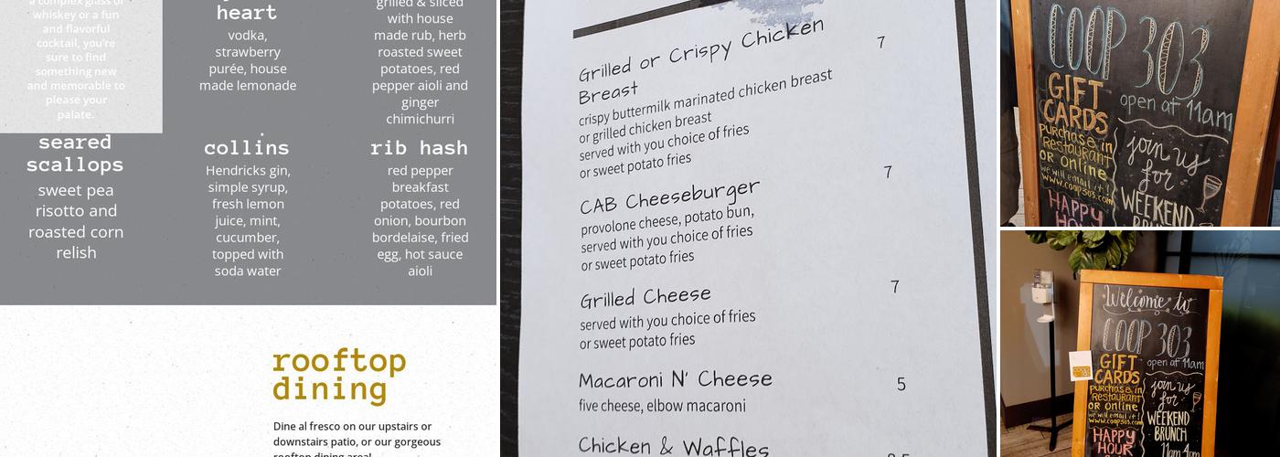 Coop 303 Menu