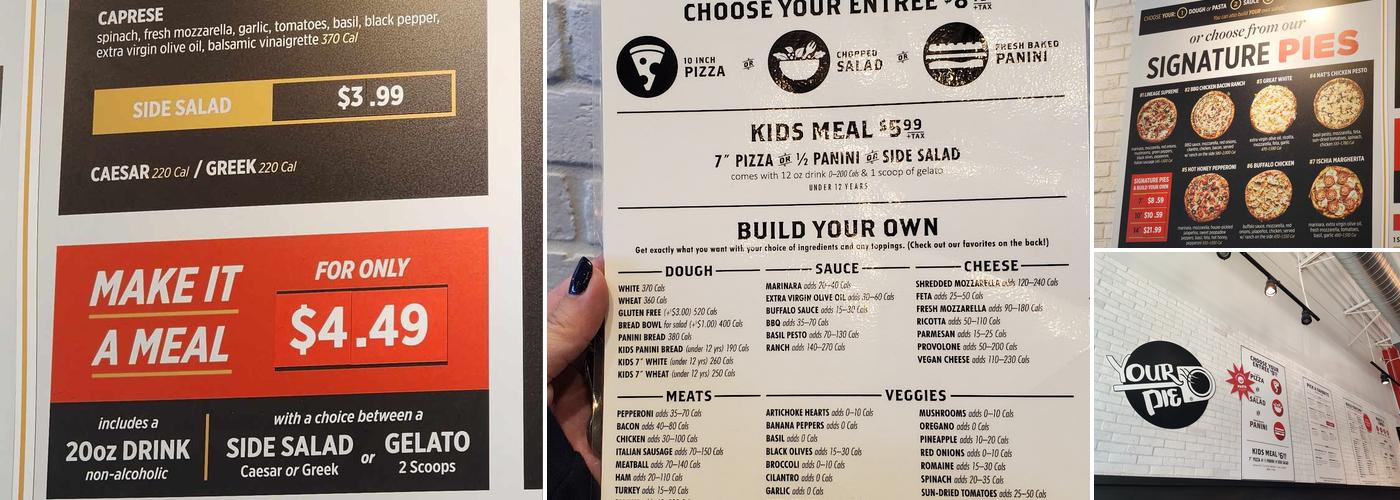 Your Pie Pizza Menu